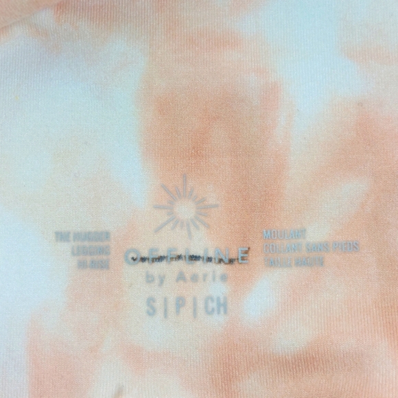 Offline Peach & White Tie Dye Full-Length Leggings - Picture 7 of 9